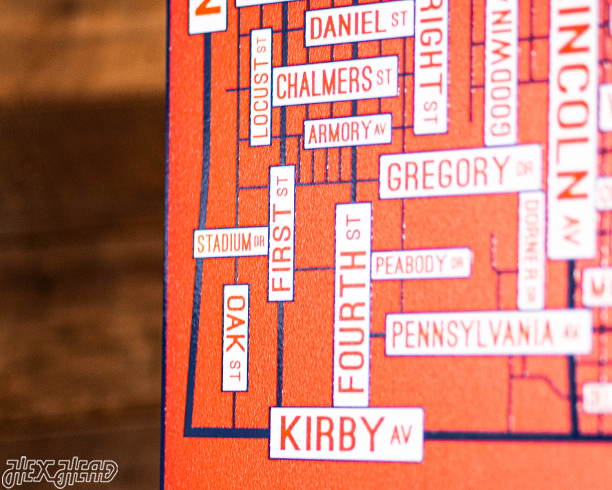 Champaign Urbana, Illinois School Street Poster Single Layer Metal Wall Art