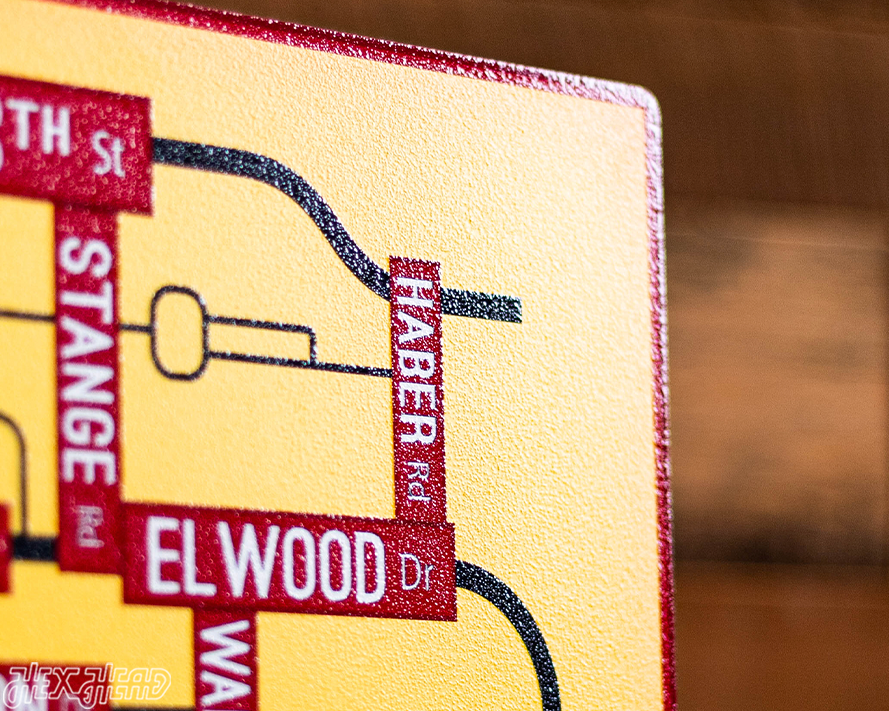 Ames, Iowa School Street Poster Single Layer Metal Wall Art