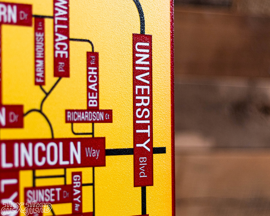 Ames, Iowa School Street Poster Single Layer Metal Wall Art