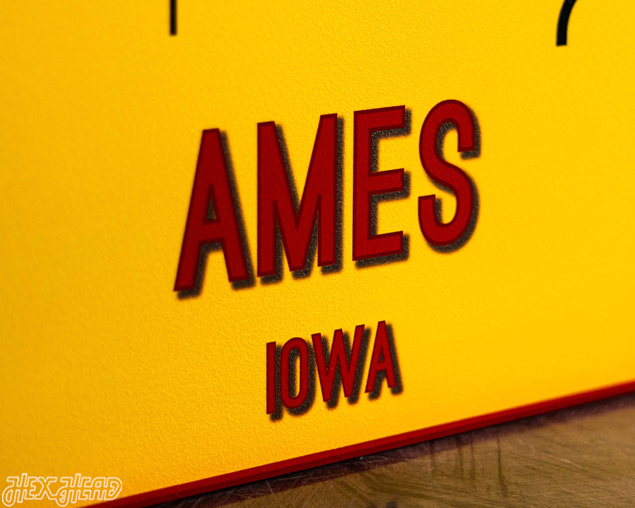 Ames, Iowa School Street Poster Single Layer Metal Wall Art