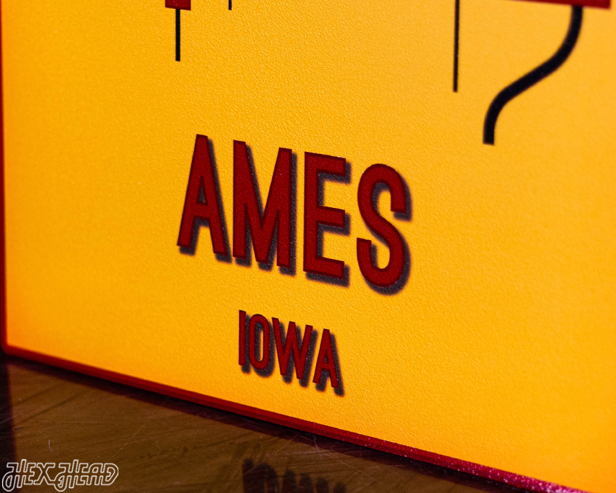 Ames, Iowa School Street Poster Single Layer Metal Wall Art
