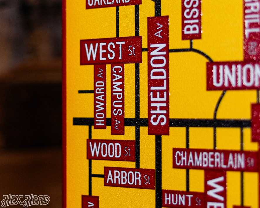 Ames, Iowa School Street Poster Single Layer Metal Wall Art