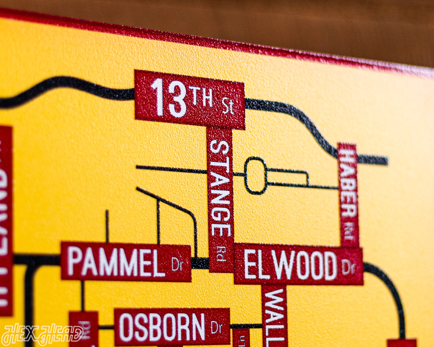 Ames, Iowa School Street Poster Single Layer Metal Wall Art