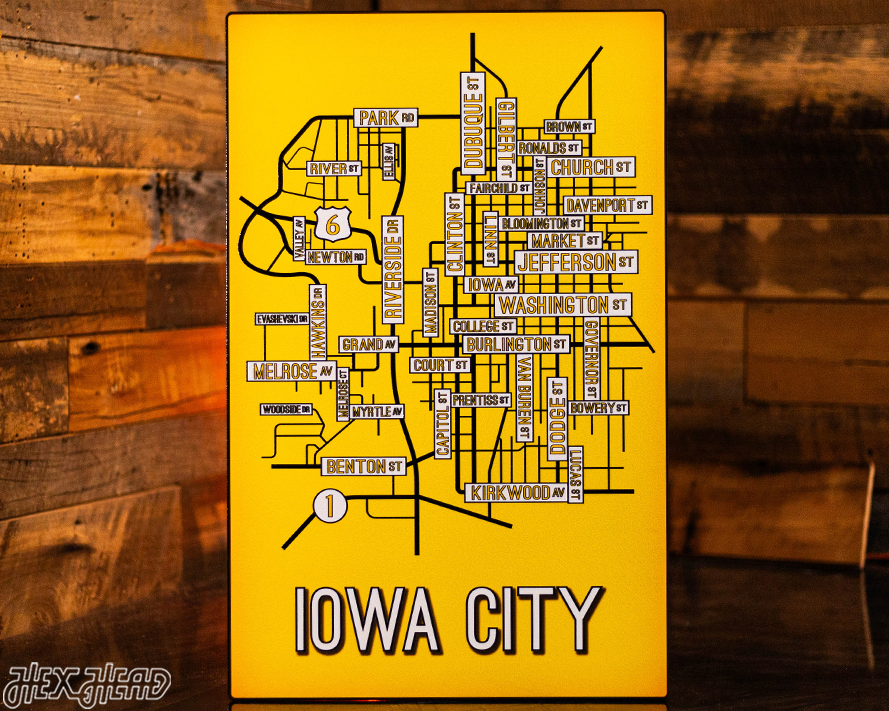 Iowa City School Street Poster Single Layer Metal Wall Art