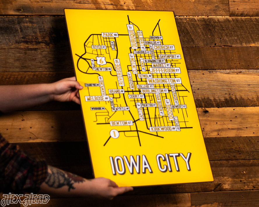 Iowa City School Street Poster Single Layer Metal Wall Art