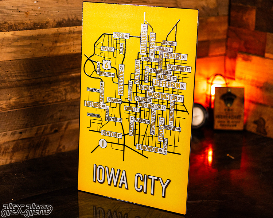 Iowa City School Street Poster Single Layer Metal Wall Art