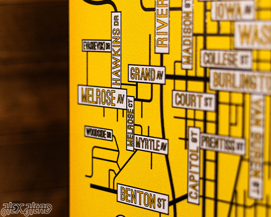 Iowa City School Street Poster Single Layer Metal Wall Art