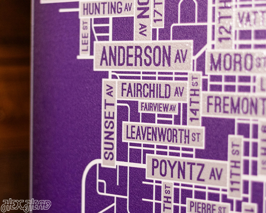 Manhattan, Kansas School Street Poster Single Layer Metal Wall Art