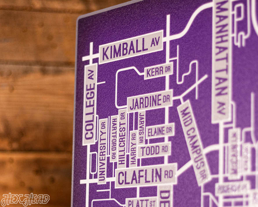 Manhattan, Kansas School Street Poster Single Layer Metal Wall Art