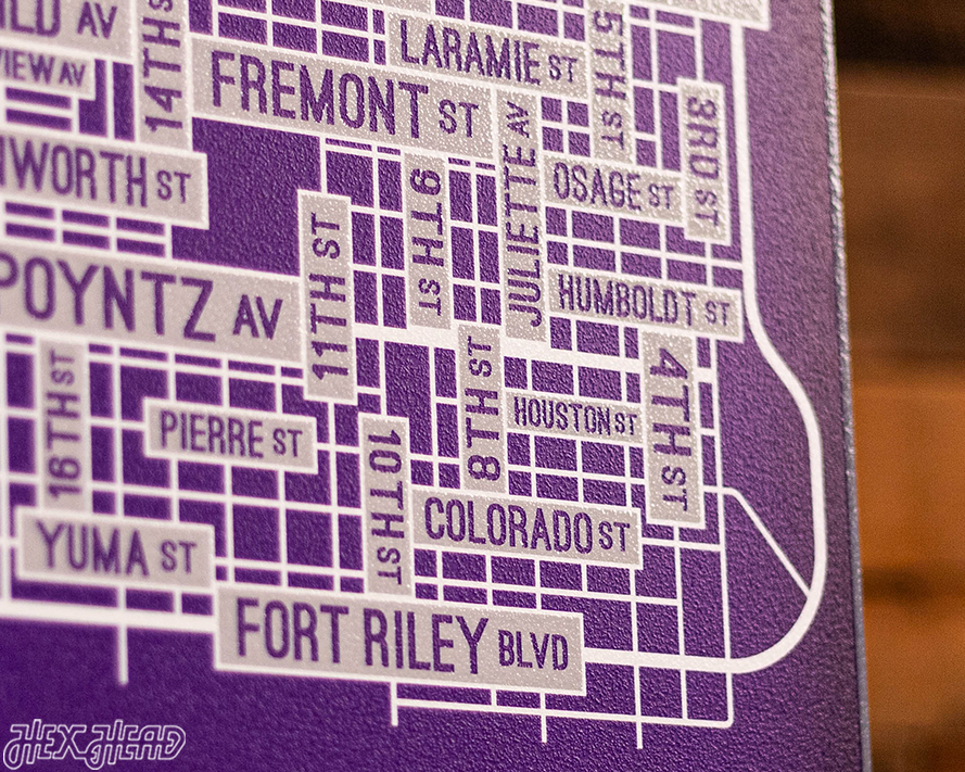 Manhattan, Kansas School Street Poster Single Layer Metal Wall Art