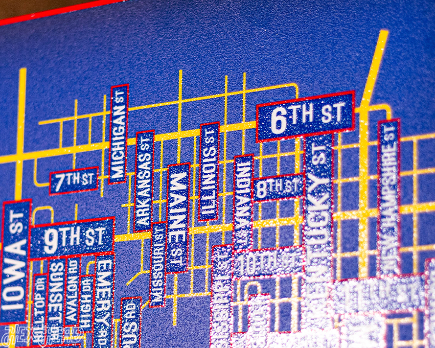 Lawrence, Kansas School Street Poster Single Layer Metal Wall Art