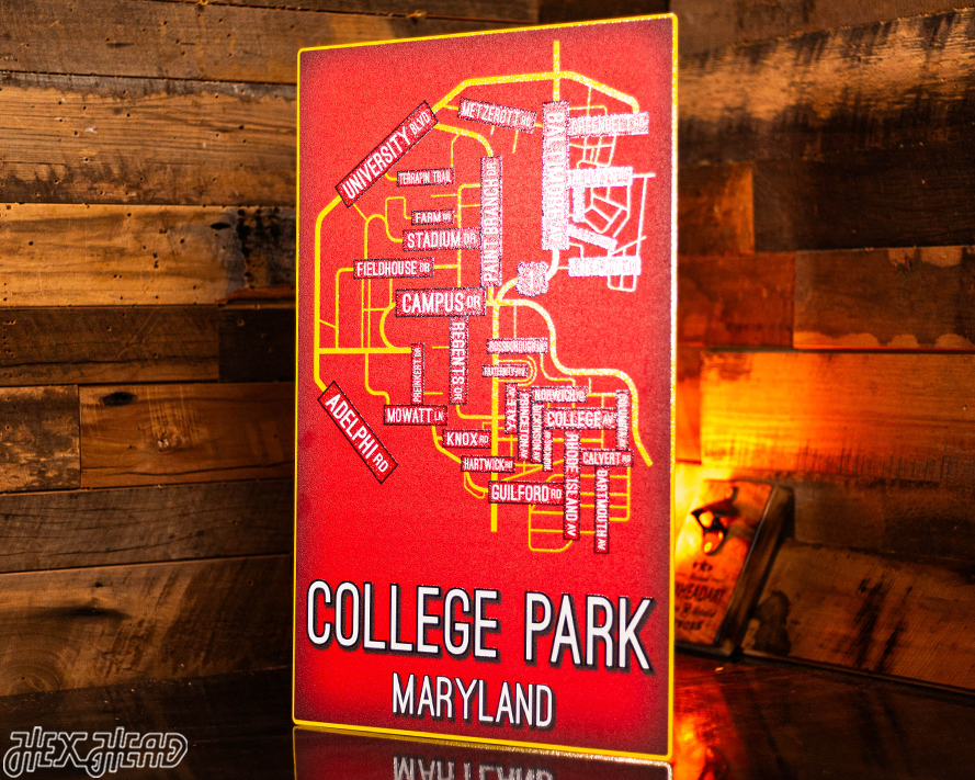 College Park, Maryland School Street Poster Single Layer Metal Wall Art