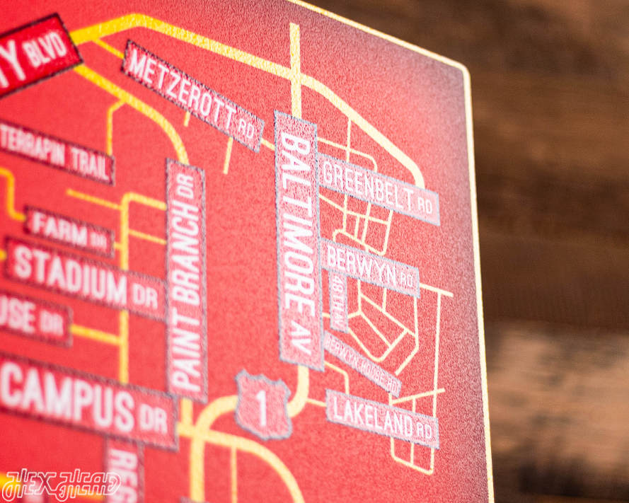 College Park, Maryland School Street Poster Single Layer Metal Wall Art