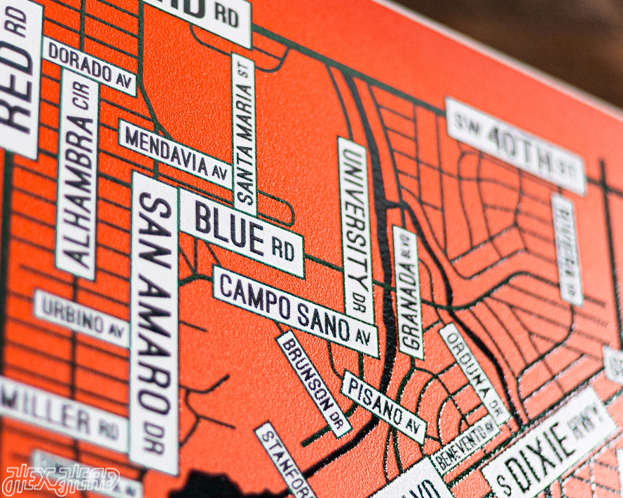 Coral Gables, Florida School Street Poster Single Layer Metal Wall Art