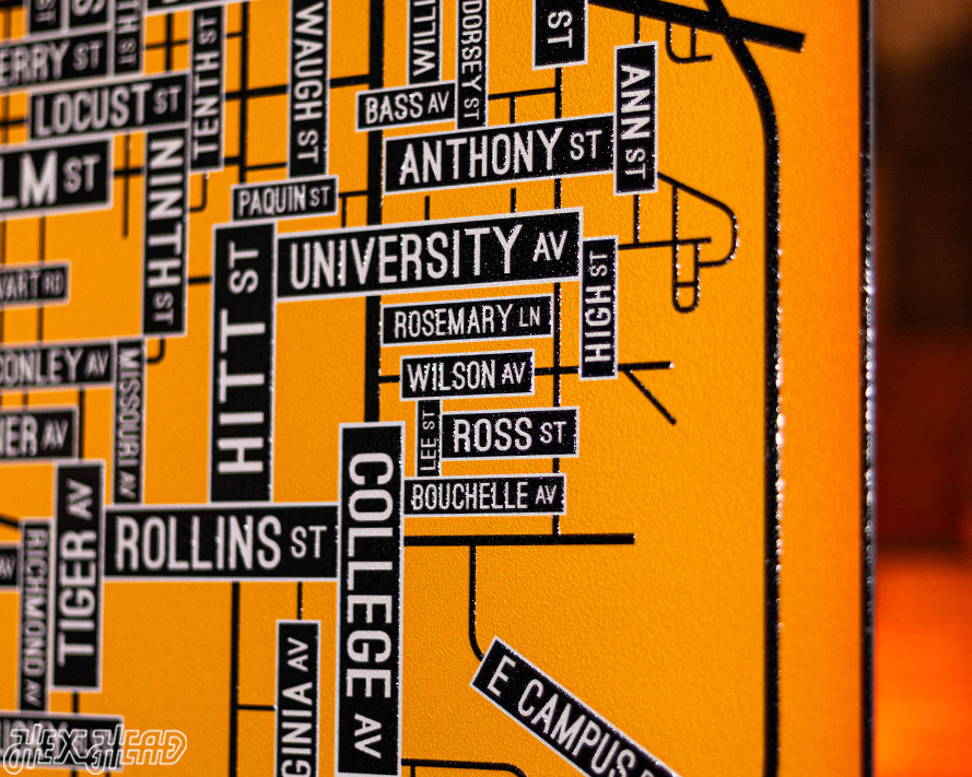 Columbia, Missouri School Street Poster Single Layer Metal Wall Art