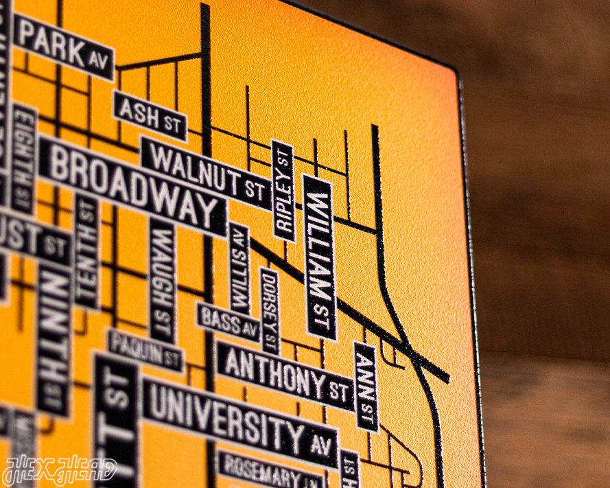 Columbia, Missouri School Street Poster Single Layer Metal Wall Art