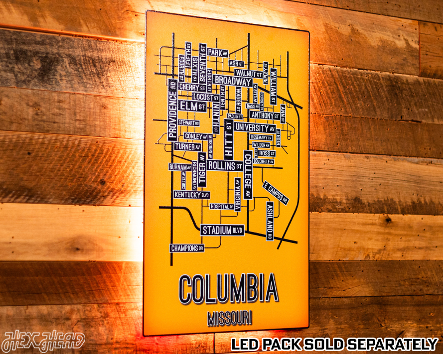 Columbia, Missouri School Street Poster Single Layer Metal Wall Art