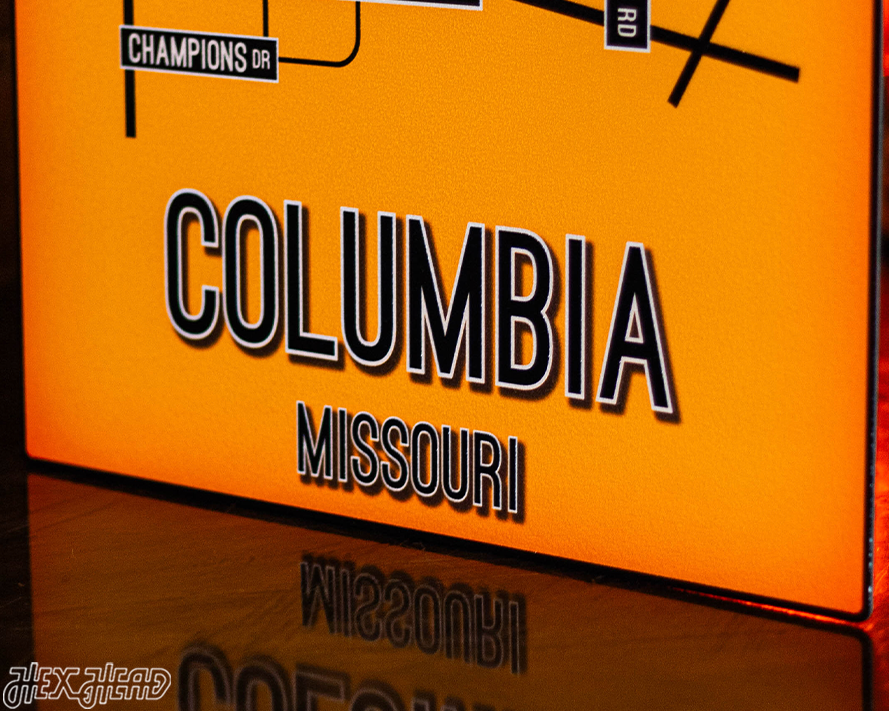 Columbia, Missouri School Street Poster Single Layer Metal Wall Art