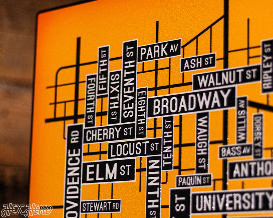 Columbia, Missouri School Street Poster Single Layer Metal Wall Art