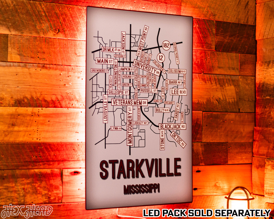 Starkville, Mississippi School Street Poster Single Layer Metal Wall Art