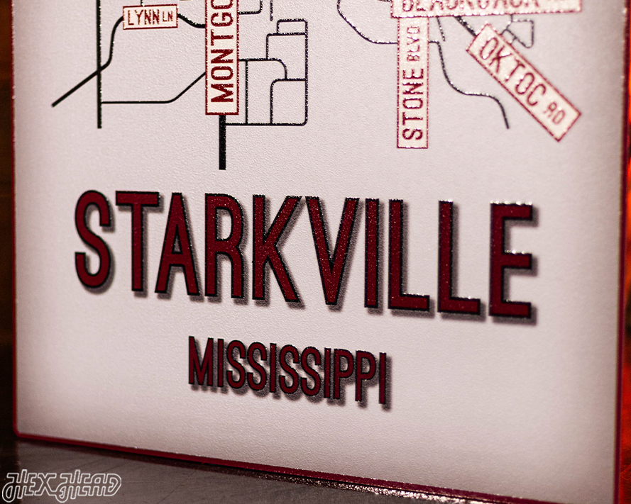 Starkville, Mississippi School Street Poster Single Layer Metal Wall Art