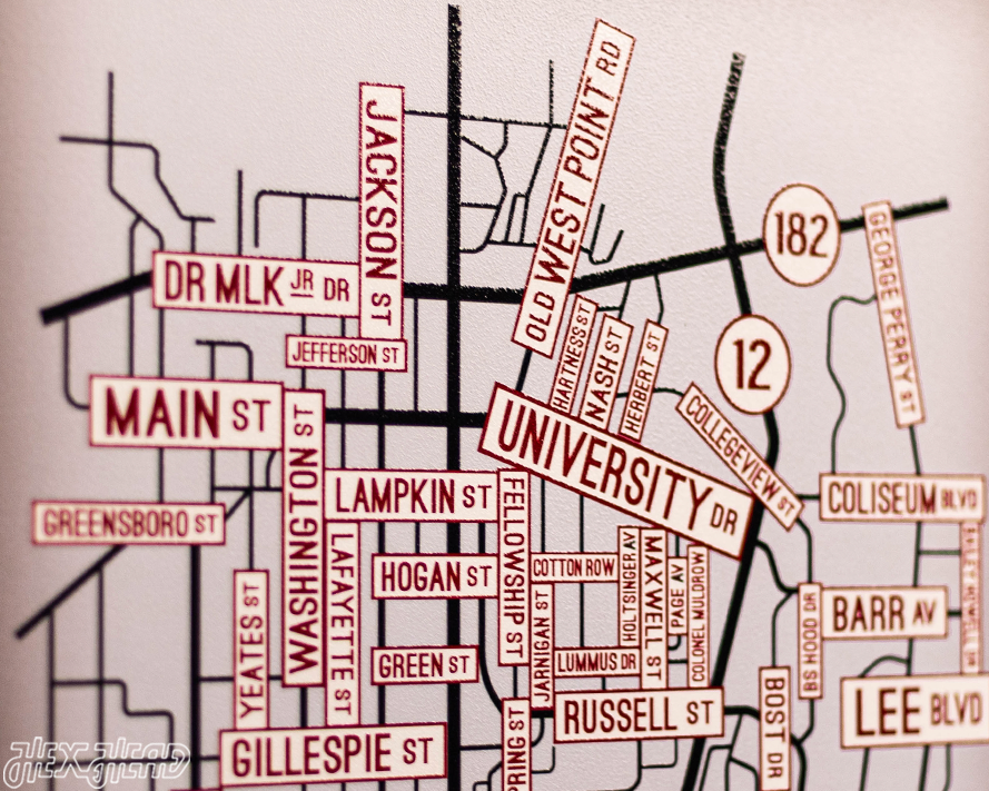 Starkville, Mississippi School Street Poster Single Layer Metal Wall Art