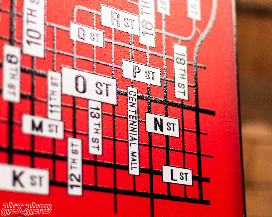 Lincoln, Nebraska School Street Poster Single Layer Metal Wall Art