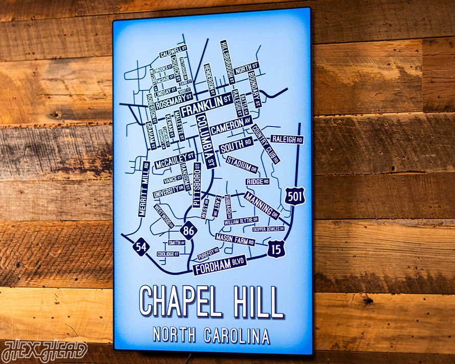 Chapel Hill, North Carolina School Street Poster Single Layer Metal Wall Art