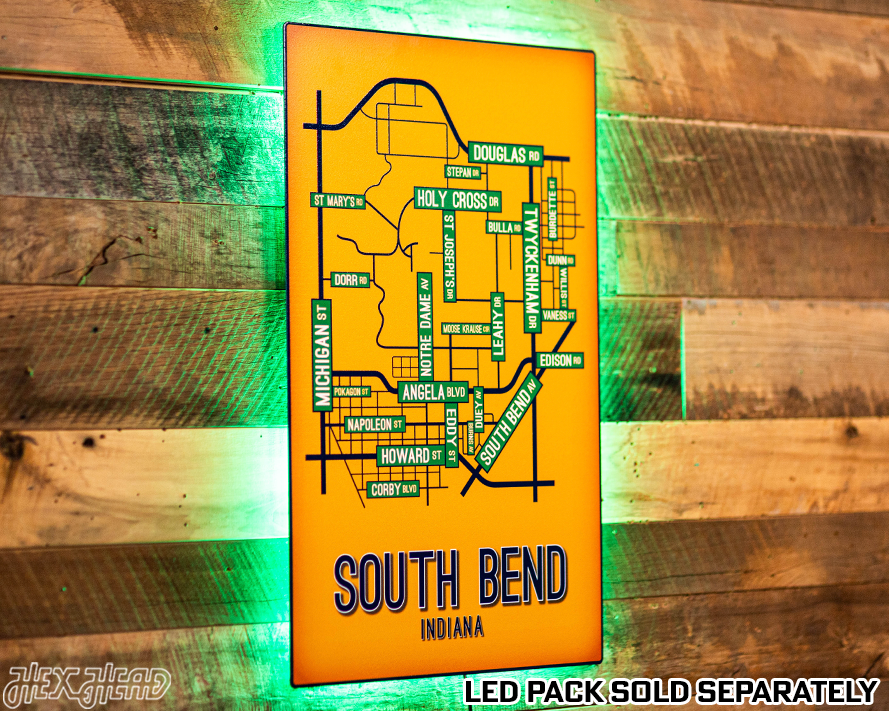 South Bend, Indiana School Street Poster Single Layer Metal Wall Art