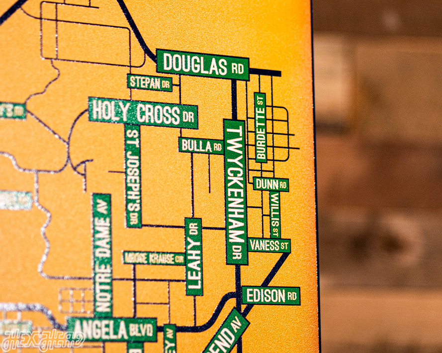 South Bend, Indiana School Street Poster Single Layer Metal Wall Art