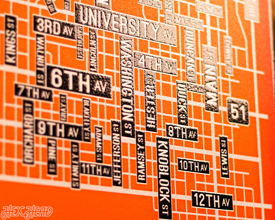 Stillwater, Oklahoma School Street Poster Single Layer Metal Wall Art