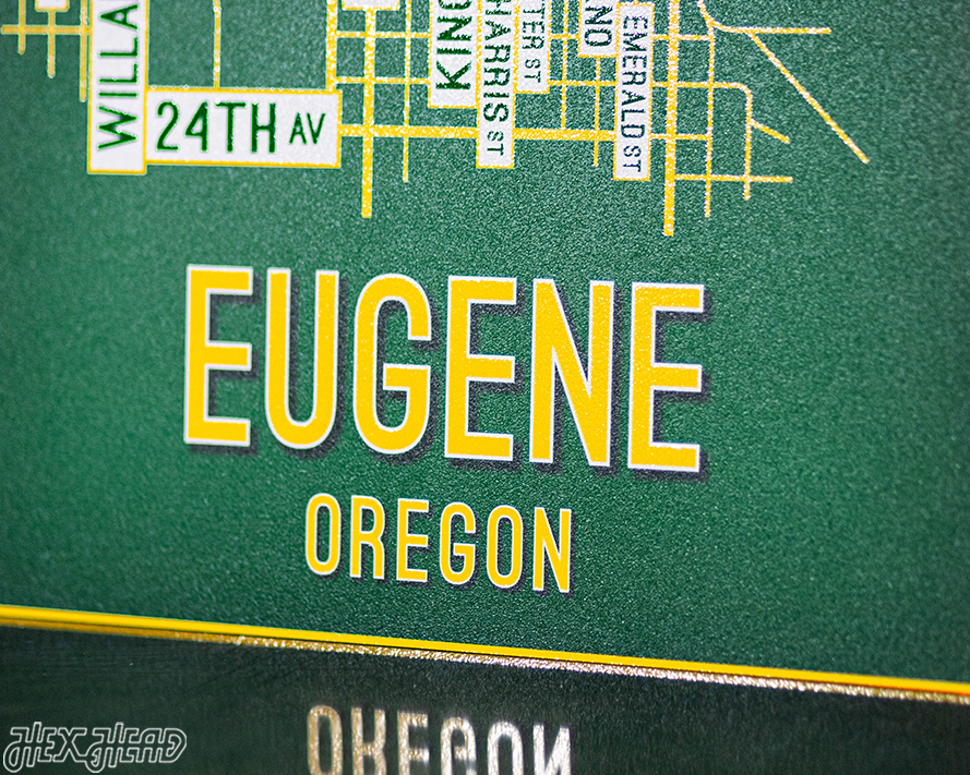 Eugene, Oregon School Street Poster Single Layer Metal Wall Art