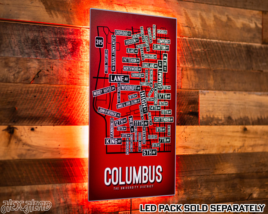 Columbus, Ohio School Street Poster Single Layer Metal Wall Art