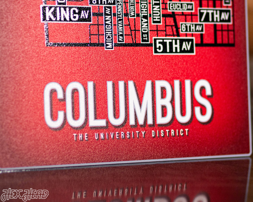 Columbus, Ohio School Street Poster Single Layer Metal Wall Art