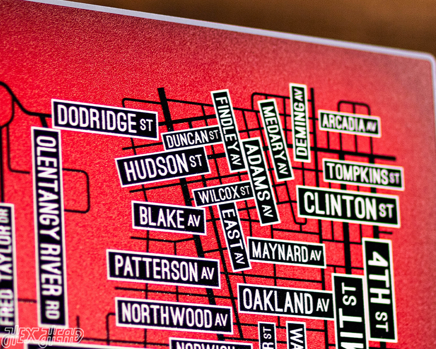 Columbus, Ohio School Street Poster Single Layer Metal Wall Art