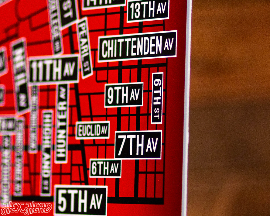 Columbus, Ohio School Street Poster Single Layer Metal Wall Art