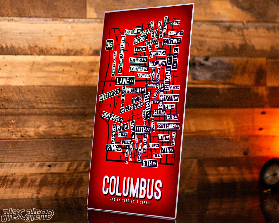 Columbus, Ohio School Street Poster Single Layer Metal Wall Art