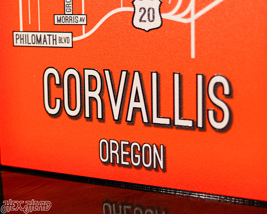 Corvallis, Oregon School Street Poster Single Layer Metal Wall Art