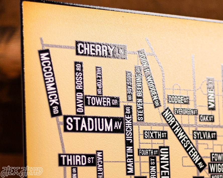 West Lafayette, Indiana School Street Poster Single Layer Metal Wall Art