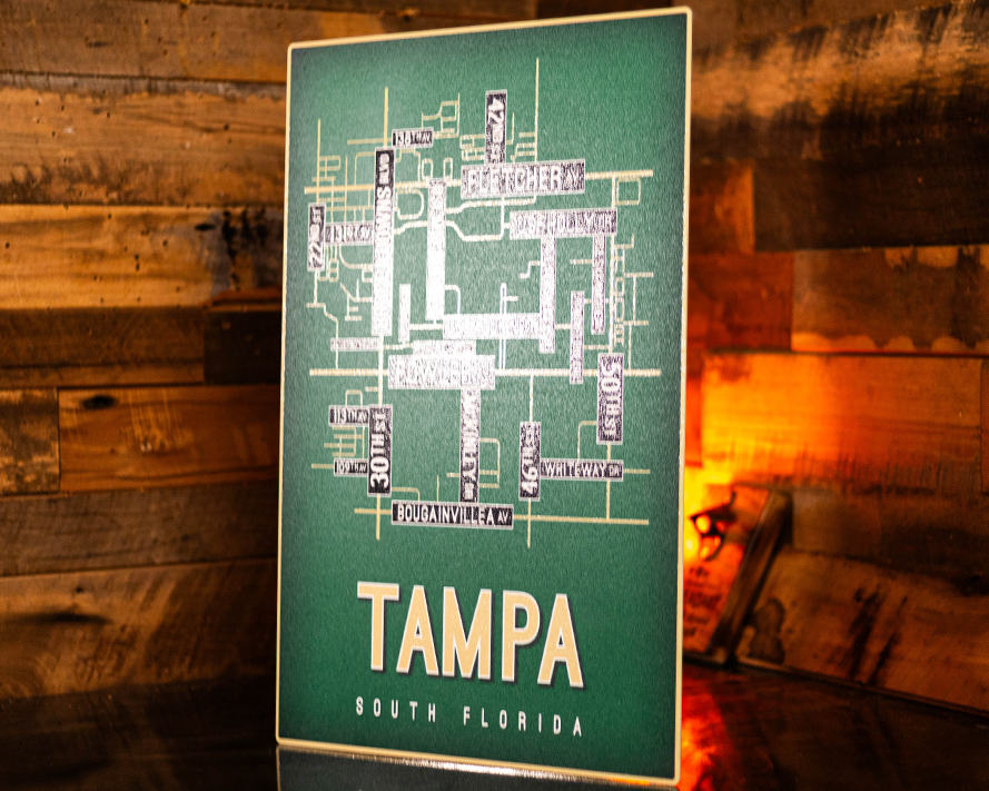 Tampa, South Florida School Street Poster Single Layer Metal Wall Art
