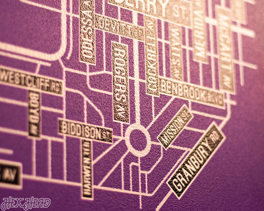 Fort Worth, Texas School Street Poster Single Layer Metal Wall Art