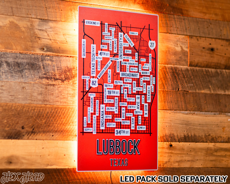 Lubbock, Texas School Street Poster Single Layer Metal Wall Art