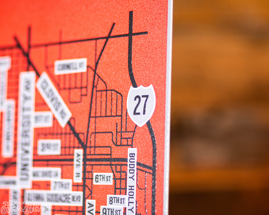 Lubbock, Texas School Street Poster Single Layer Metal Wall Art