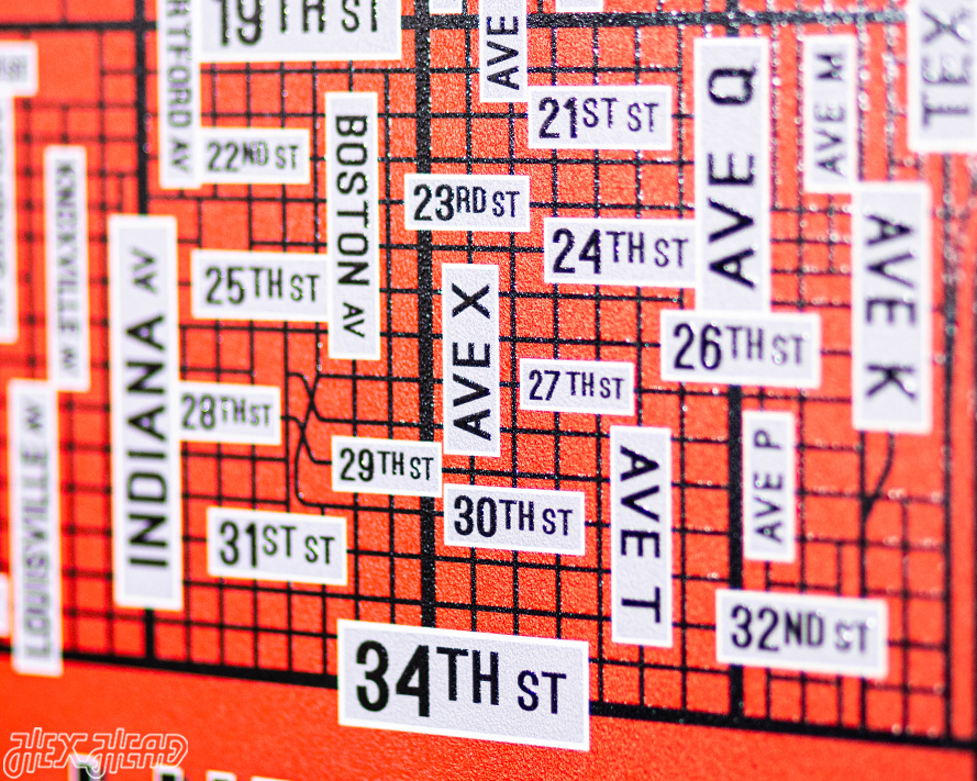 Lubbock, Texas School Street Poster Single Layer Metal Wall Art