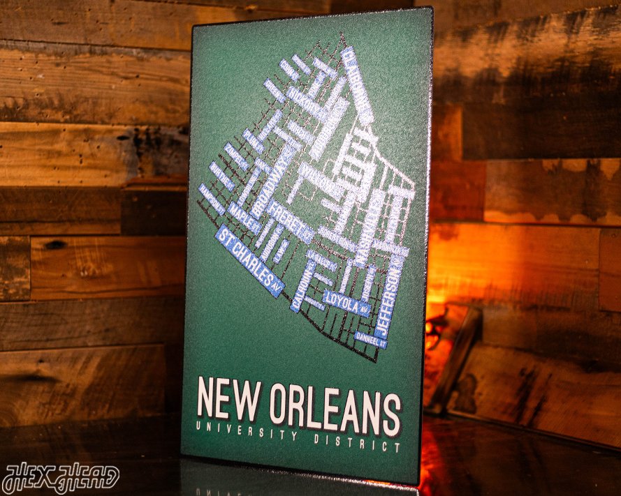 New Orleans, University District School Street Poster Single Layer Metal Wall Art