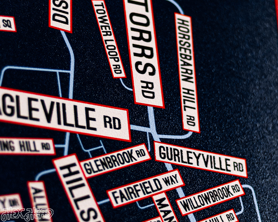 Storrs, Connecticut School Street Poster Single Layer Metal Wall Art