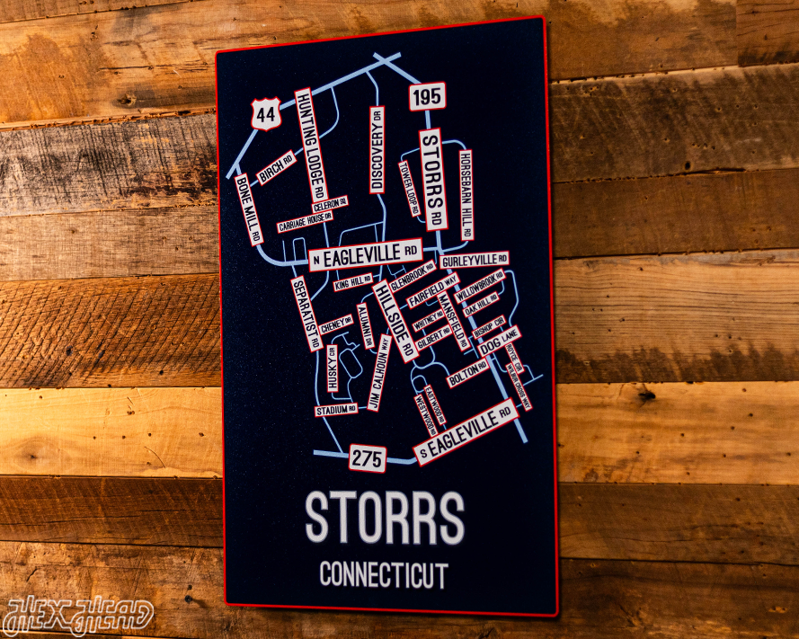 Storrs, Connecticut School Street Poster Single Layer Metal Wall Art