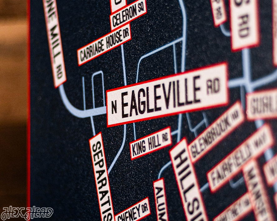 Storrs, Connecticut School Street Poster Single Layer Metal Wall Art