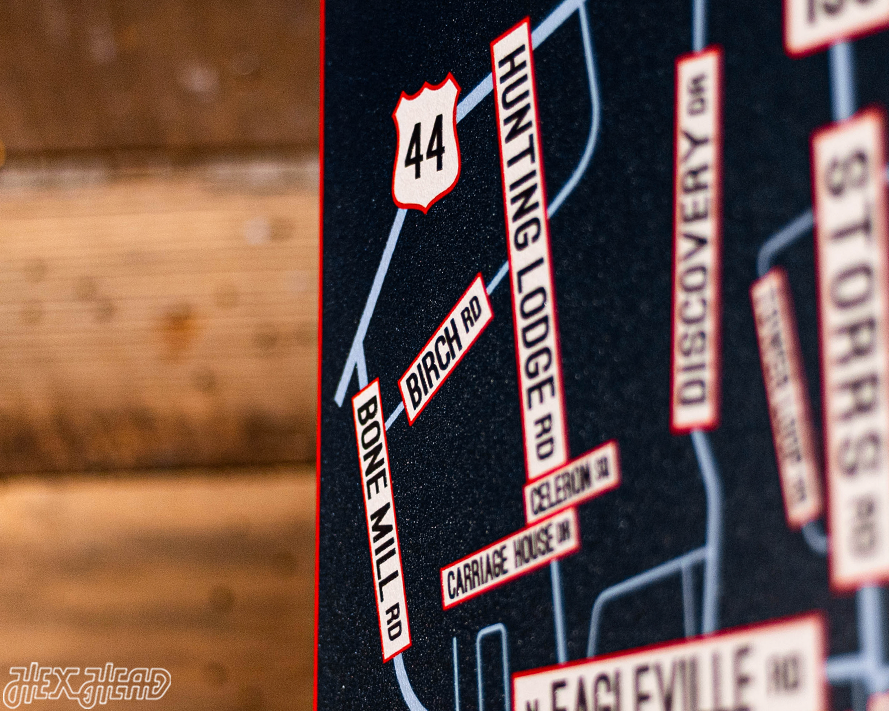 Storrs, Connecticut School Street Poster Single Layer Metal Wall Art