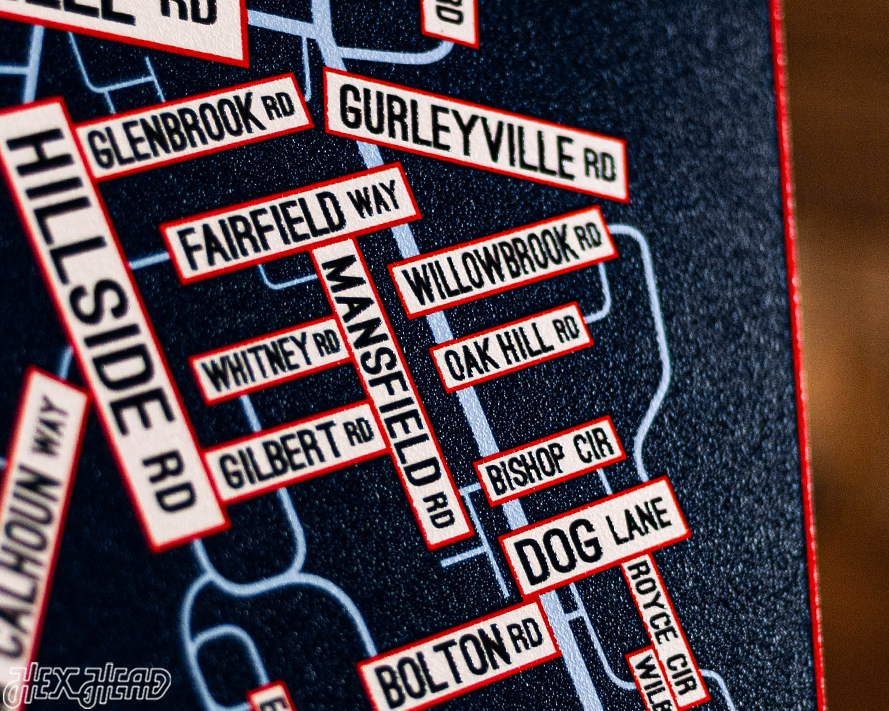 Storrs, Connecticut School Street Poster Single Layer Metal Wall Art